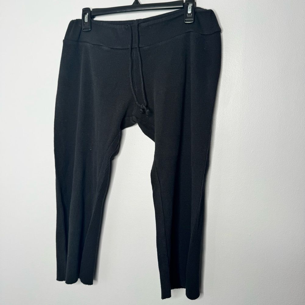 Fitigues waffle net black wide leg pants with drawstring size large